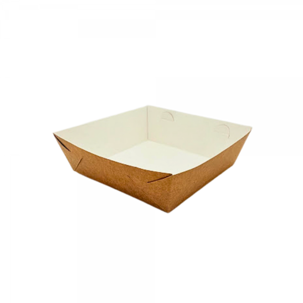 Bandeja de papel kraft para porção