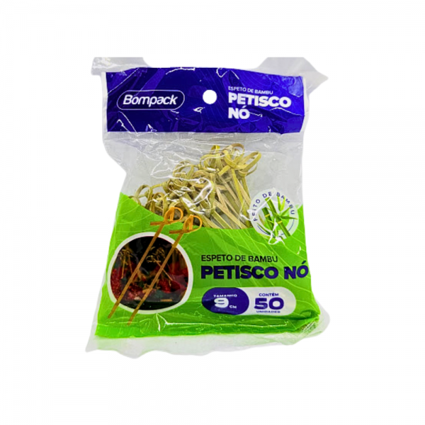 Palito para petisco em nó 9cm Bompack