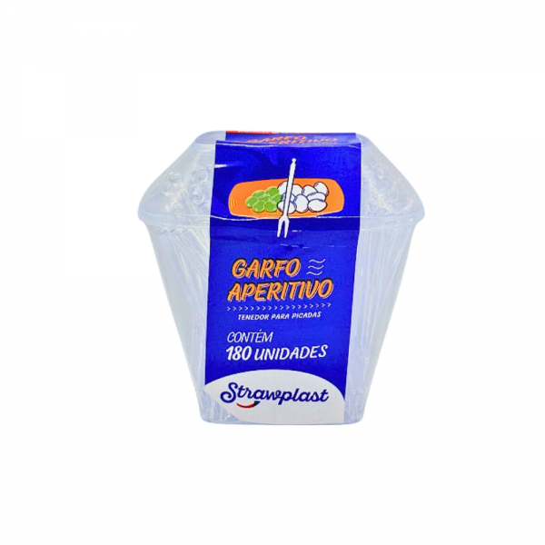 Garfo plástico transparente de aperitivo Strawplast