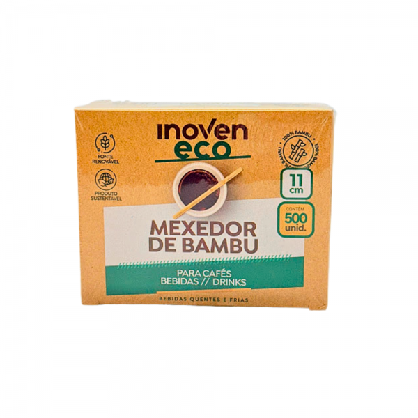 Mexedor de bambu para café e drink 11cm Inoven