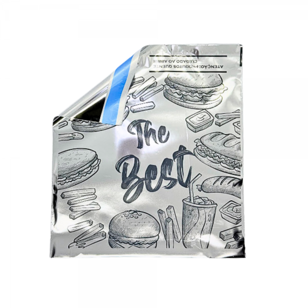 Saco térmico para lanche 19,4x20cm com aba adesiva