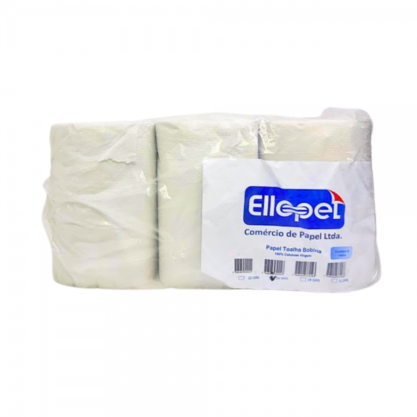 Papel toalha em bobina 6x200mts Ellopel