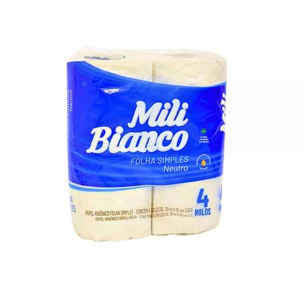 Papel higiênico simples Mili Bianco 4x30mts
