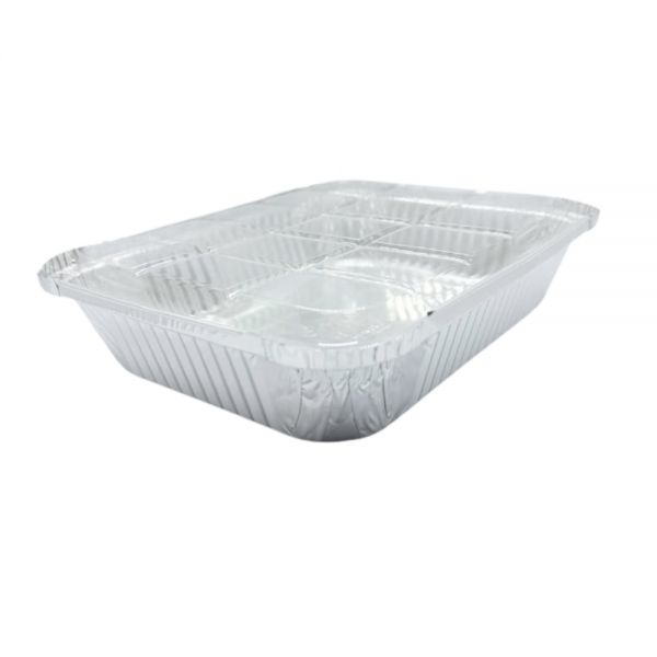Bandeja de alumínio 1150ml com tampa PET Wyda