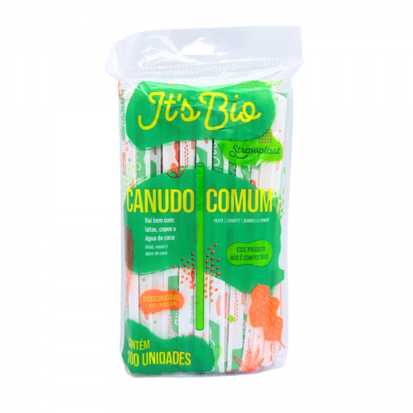 Canudo Bio comum 5mm em sachê