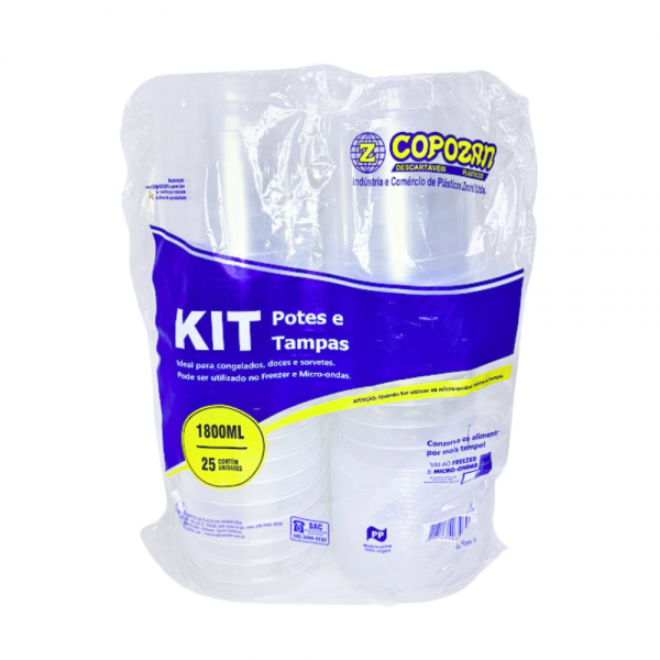 Pote plástico redondo freezer e microondas 18000ml Copozan
