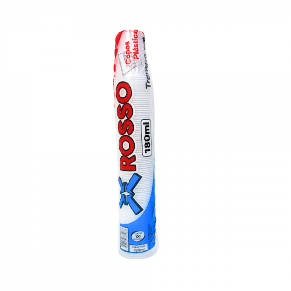 Copo plástico descartável PS 180ml transparente Rosso
