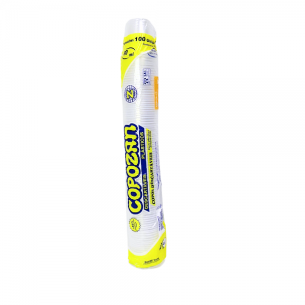 Copo plástico descartável PS 80ml transparente Copozan