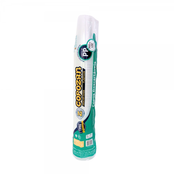 Copo plástico descartável PP 300ml transparente Copozan