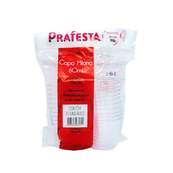 Copo plástico Milano 60ml PraFesta