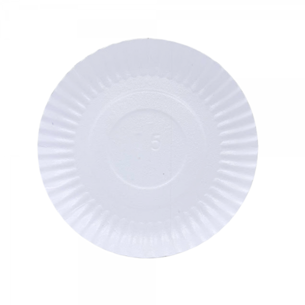 Prato de papelão plastificado branco N5 26cm