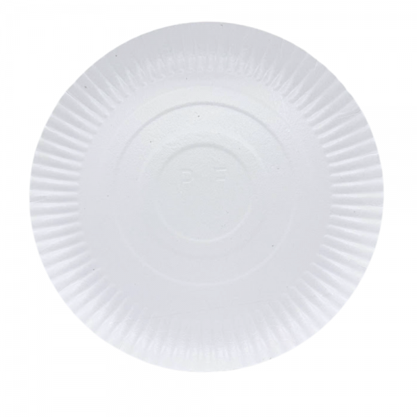 Prato de papelão plastificado branco N8 30cm