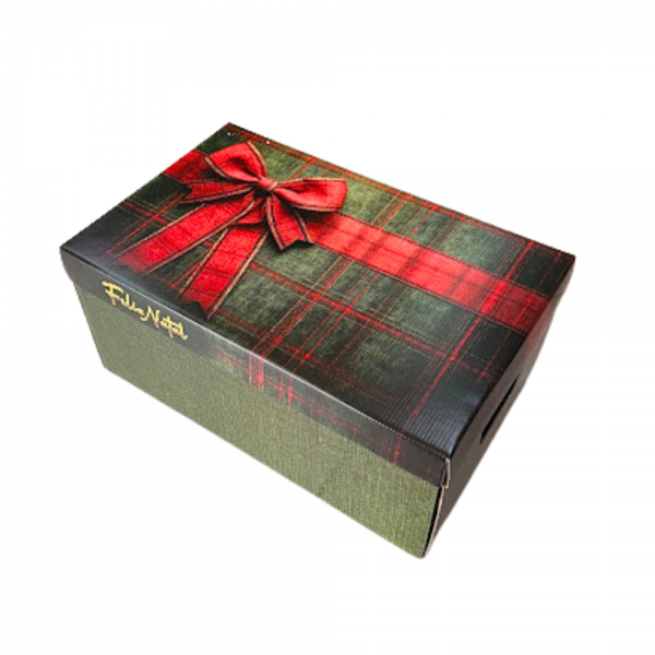 Caixa baú de Natal linho verde