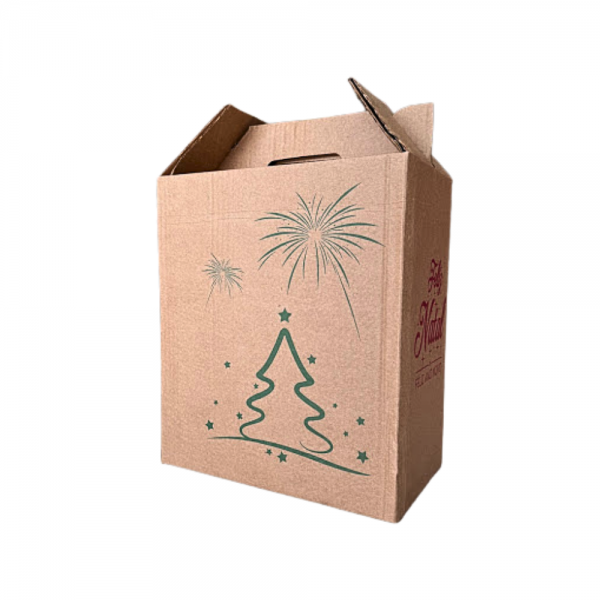 Caixa cesta de Natal kraft decorada