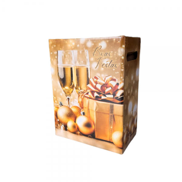 Caixa maleta Natal Gold 25x15x33cm