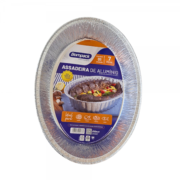 Assadeira de alumínio oval 7 litros