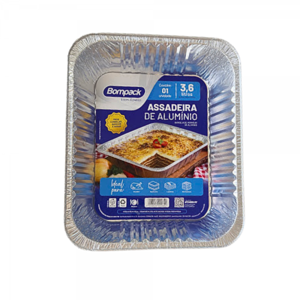 Assadeiras de Alumínio retangular 3,6 litros