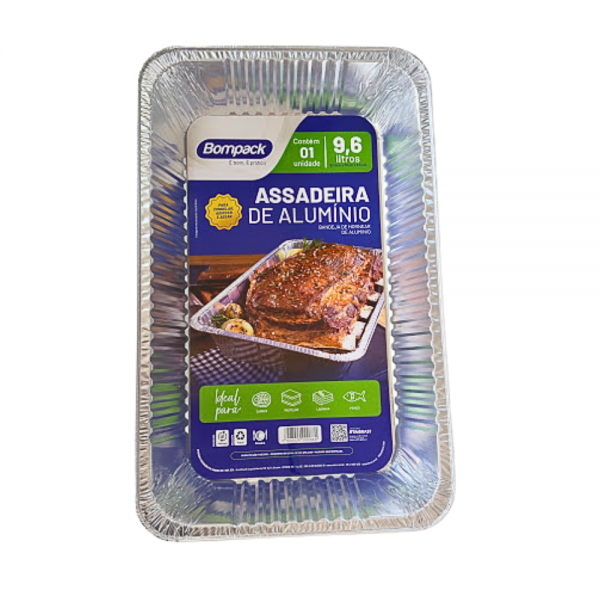 Assadeira de alumínio retangular 9,6 litros