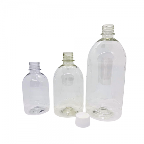 Garrafa Plástica PET Transparente – 300ml, 500ml e 1.000ml
