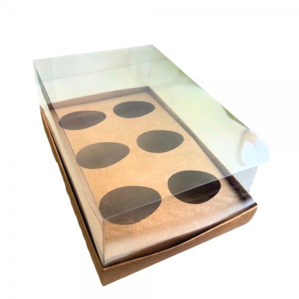 Caixa para 6 Ovos de Colher Kraft – 50g