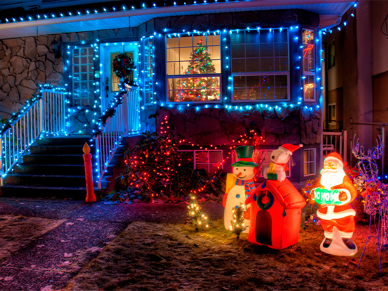 Decoração natalina para varandas e áreas externas