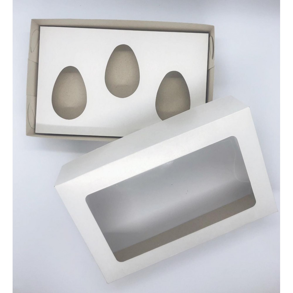 Caixa branca p/3 ovos